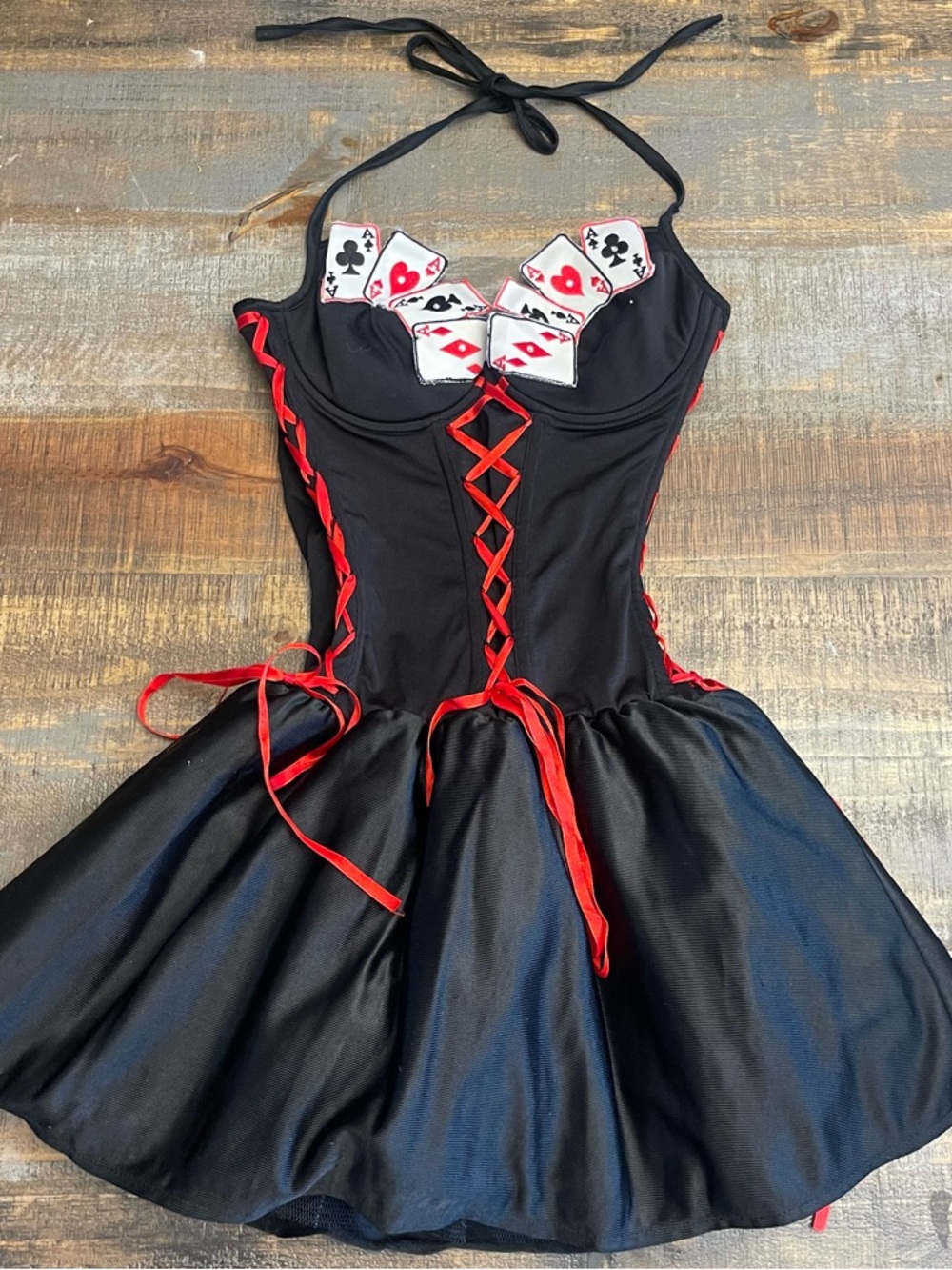 Dreamgirl poker princess mini dress costume with built in corset top